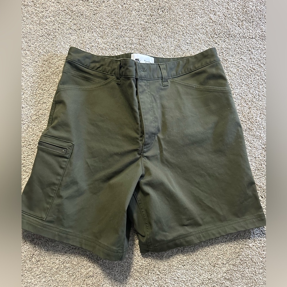 Nike Olive Green Men's Flat Front Shorts
